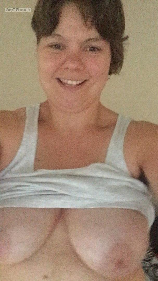 Tit Flash: My Very Big Tits (Selfie) - Topless Sexy Becky from United Kingdom